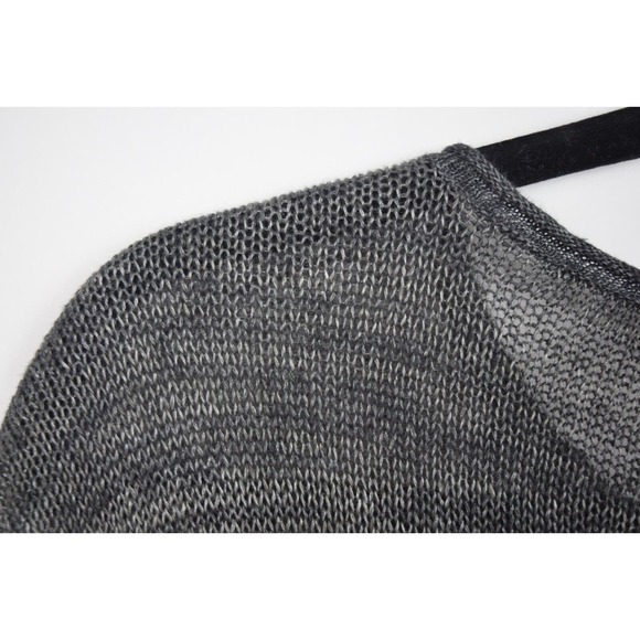 Eileen Fisher Womens Sweater Open Knit Linen Gray Striped Long Sleeve Sz Medium - Picture 10 of 16